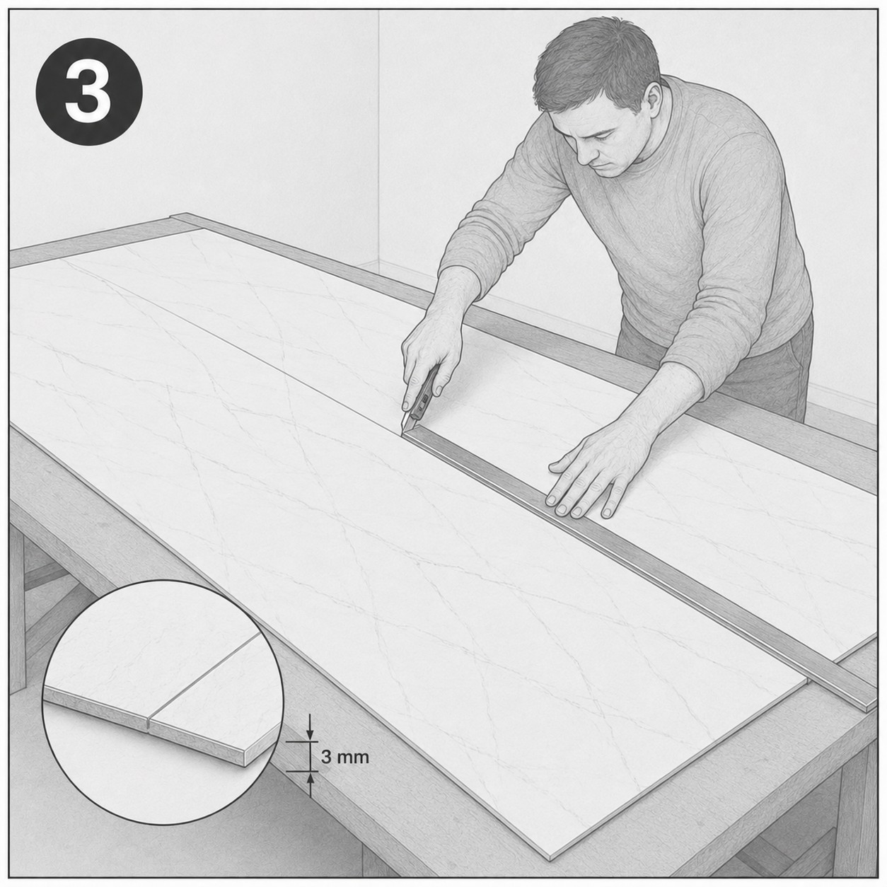 Schritt 3 PVC-Wandpaneele Montage: PVC-Paneel zuschneiden