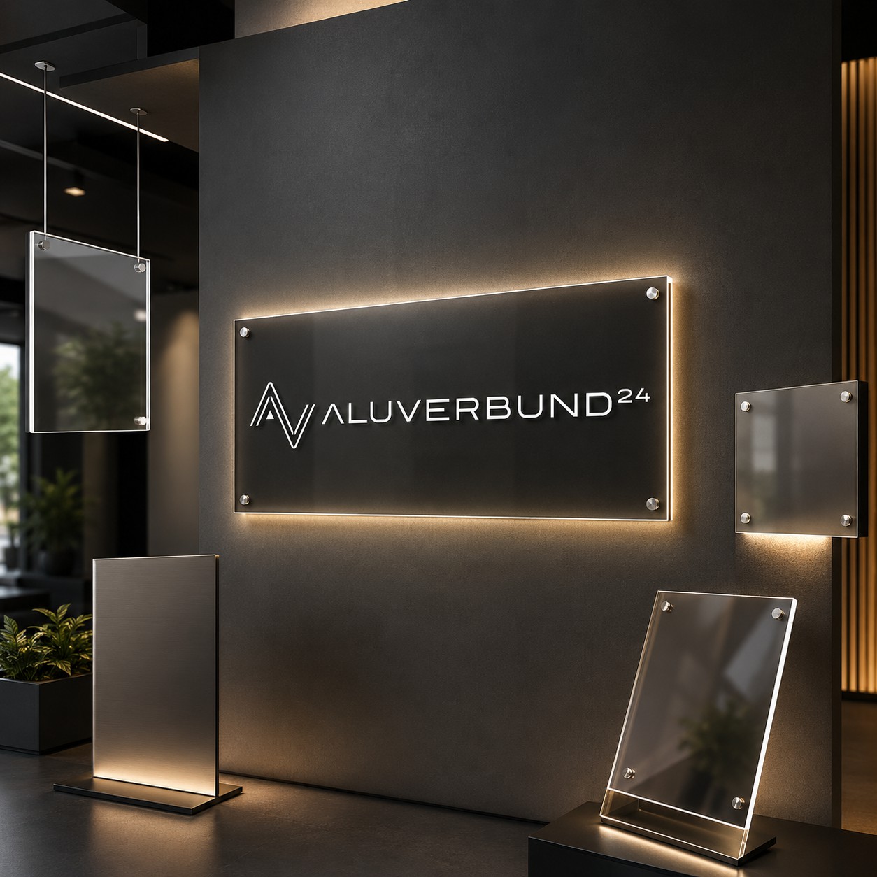Werbeschilder Aluverbund und Acrylglas