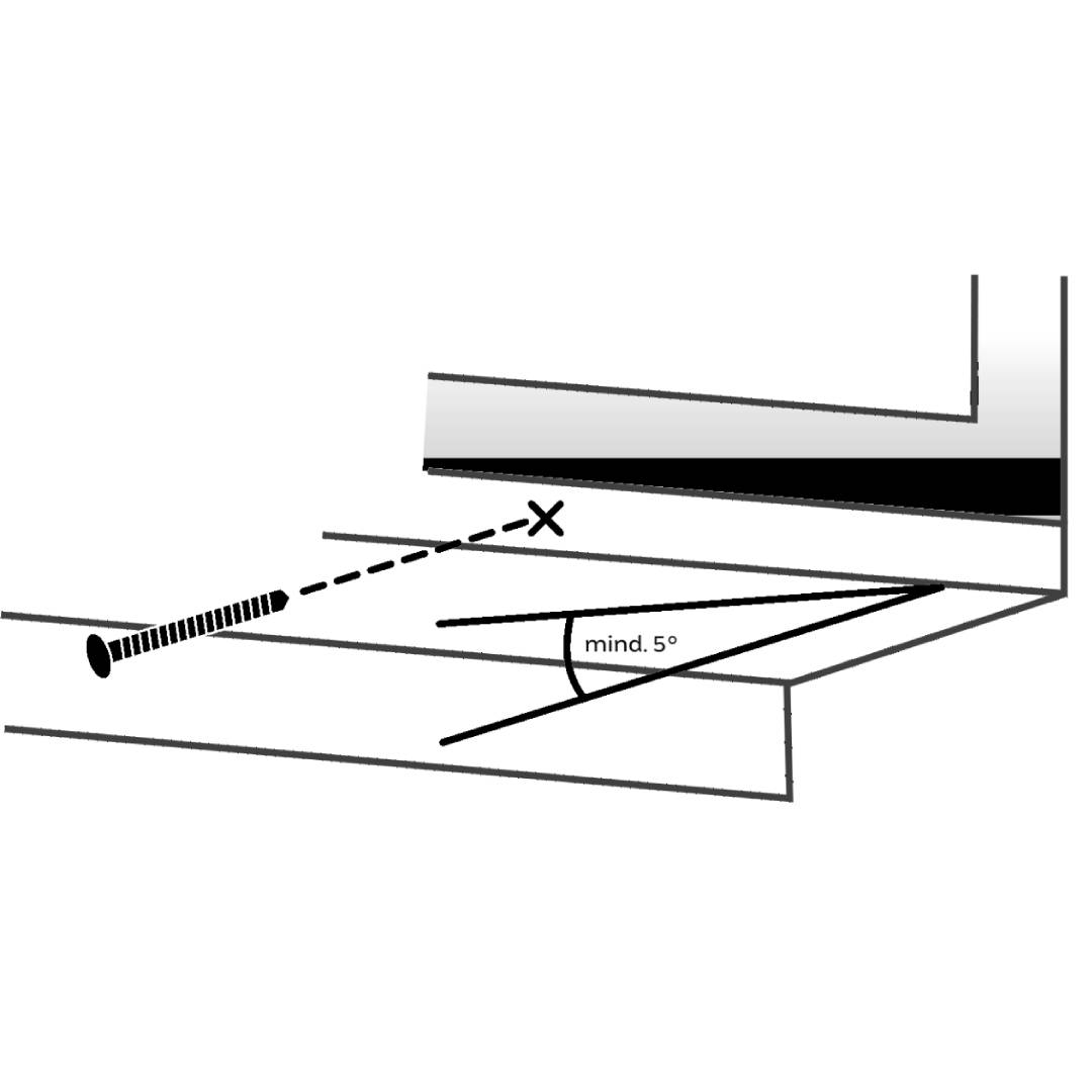 Aluminium Fensterbank verschrauben und Gefälle einhalten