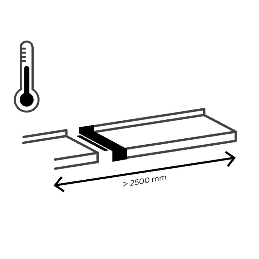Hinweis zu Stoßverbindern bei Aluminium Fensterbänken über 2500 mm