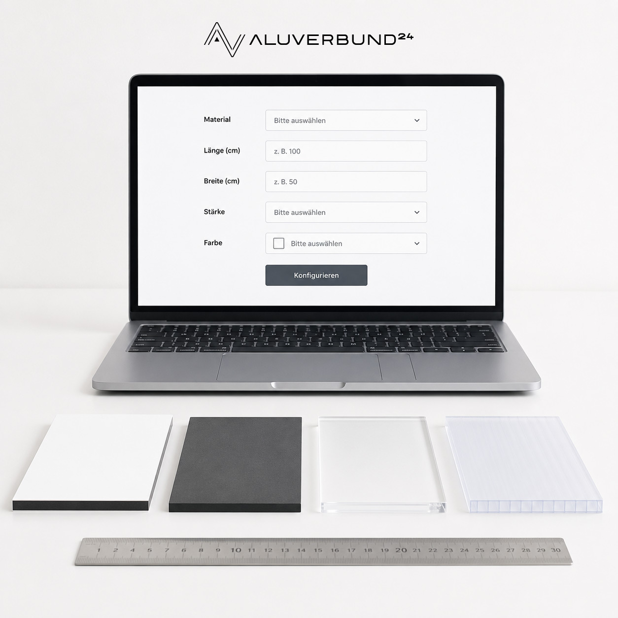 Plattenzuschnitt nach Maß online konfigurieren bei Aluverbund24