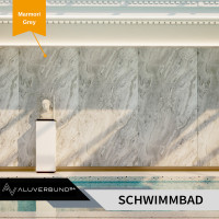 PVC Wandpaneel Duschrückwand Marmori Grey in Marmor-Opt
