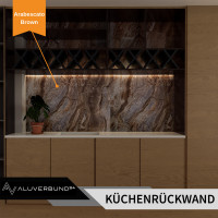 PVC Wandpaneel Duschrückwand Arabescato-Brown in Marmor
