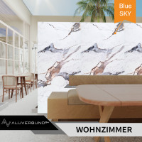 PVC Wandpaneel Duschrückwand Blue-Sky in Marmor-Optik -