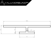 100cm Verbindungsprofil für 3 mm Platten Schwarz RAL900