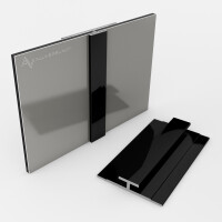200cm Verbindungsprofil für 3 mm Platten Schwarz RAL900