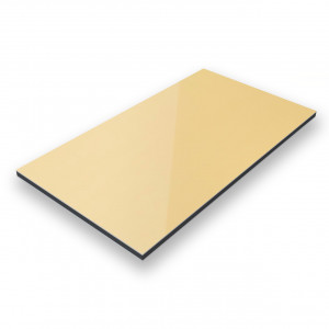 Alu Verbundplatte Zuschnitt Spiegel-Gold-3mm/0,3mm
