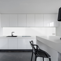Küchenrückwand aus 3mm Aluverbundplatte Weiß