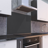 Küchenrückwand aus 3mm Aluverbundplatte Schwarz RA