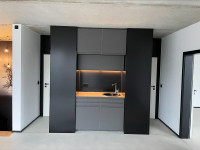 Küchenrückwand aus 3mm Aluverbundplatte Schwarz RA