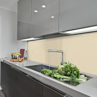 Küchenrückwand aus 3mm Aluverbundplatte Elfenbein 