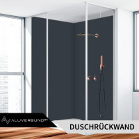 PVC Wandpaneel Duschrückwand Metallic Grey Hochglanz - 