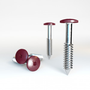 HPL Fassadenschrauben 4,8x38 Purpurrot RAL3004