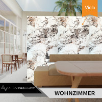 PVC Wandpaneel Wandfliesen Viola in Marmor-Optik Hochglanz -
