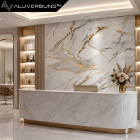 PVC Wandpaneel Duschrückwand Aurora-Gold in Marmor-Opti