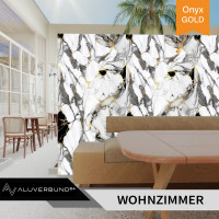 PVC Wandpaneel Duschrückwand GL-3006 Onyx-Gold in Marmo
