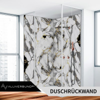 PVC Wandpaneel Duschrückwand Onyx-Gold in Marmor-Optik 