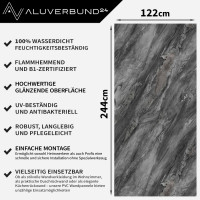 PVC Wandpaneel Duschrückwand Obsidian-Grey in Marmor-Op