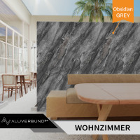 PVC Wandpaneel Duschrückwand Obsidian-Grey in Marmor-Op