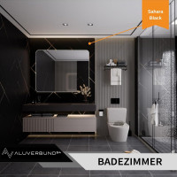 PVC Wandpaneel Duschrückwand Industrial-Black in Naturs