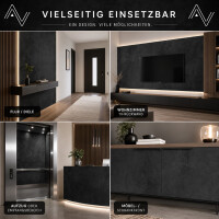 PVC Wandpaneel Duschrückwand Industrial-Black in Naturs