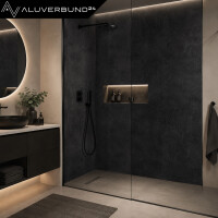 PVC Wandpaneel Duschrückwand Industrial-Black in Naturs