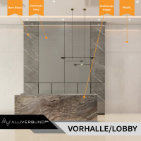 PVC Wandpaneel Wandfliesen Nero Black in Marmor-Optik Hochgl