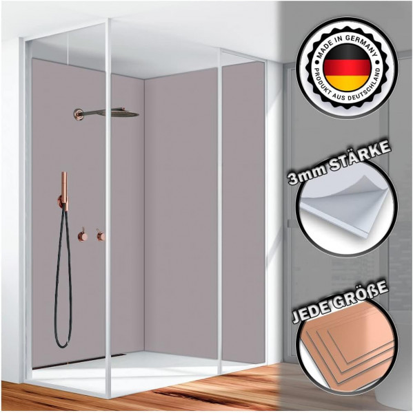 Duschrückwände aus Alu in verschiedenen Motiven und Dekoren