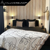 3D Wandpaneel Styropor Platte 120x50cm Holzoptik Natur - Fas