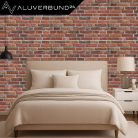 3D Wandpaneel Styropor Platte 120x50cm Backstein Rot - Fassa