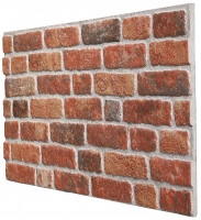 3D Wandpaneel Styropor Platte 120x50cm Backstein Rot - Fassa