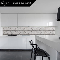 3D Wandpaneel Styropor Platte 120x50cm Backstein Weiß 