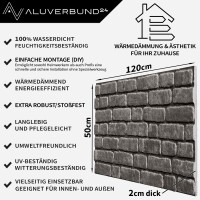 3D Wandpaneel Styropor Platte 120x50cm Felsoptik Grau - Fass