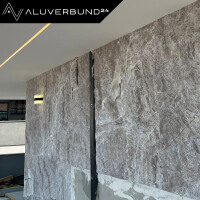 3D Wandpaneel Styropor Platte 120x50cm Felsoptik Grau - Fass