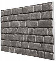 3D Wandpaneel Styropor Platte 120x50cm Backstein Grau - Fass