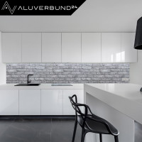 3D Wandpaneel Styropor Platte 120x50cm Backstein Hellgrau - 