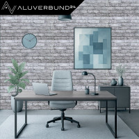 3D Wandpaneel Styropor Platte 120x50cm Backstein Hellgrau - 