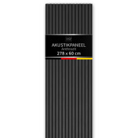 Akustik-Wandpaneel Slim 278x60cm Anthrazit Holz Akustikpanee