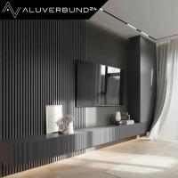 Akustik-Wandpaneel Slim 278x60cm Anthrazit Holz Akustikpanee