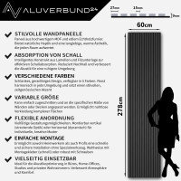 Akustik-Wandpaneel Slim 278x60cm Anthrazit Holz Akustikpanee