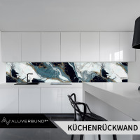 PVC Wandpaneel Duschrückwand Azure-Onyx-Gold in Marmor-