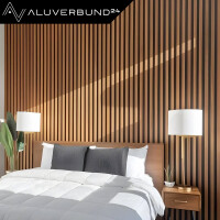 Akustik-Wandpaneel Slim 278x60cm Teak Babil Holz Akustikpane