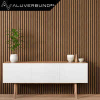 Akustik-Wandpaneel Slim 278x60cm Teak Babil Holz Akustikpane