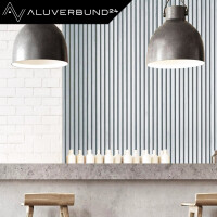 Akustik-Wandpaneel Slim 278x60cm Hellgrau Holz Akustikpaneel
