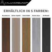 Akustik-Wandpaneel Slim 278x60cm Hellgrau Holz Akustikpaneel