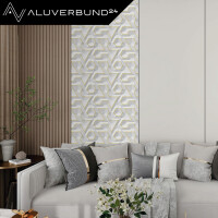 PVC Wandpaneel Duschrückwand 3D GEOMETRY GOLD Hochglanz