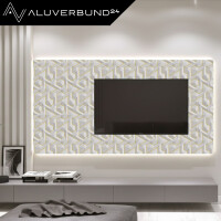 PVC Wandpaneel Duschrückwand 3D GEOMETRY GOLD Hochglanz