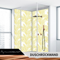 PVC Wandpaneel Duschrückwand 3D GOLD FLOWERS Hochglanz 