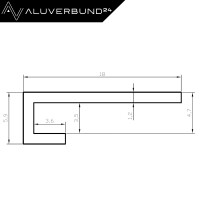 100cm Abschlussprofil für 3 mm Platten Schwarz RAL9005 