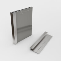 200cm Abschlussprofil für 3 mm Platten Silber E6Ev1 1
